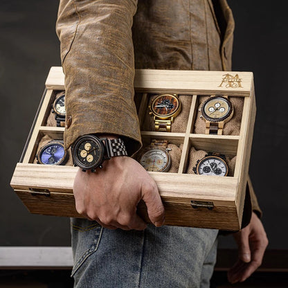 Organizador de Relojes de Madera Ironmen