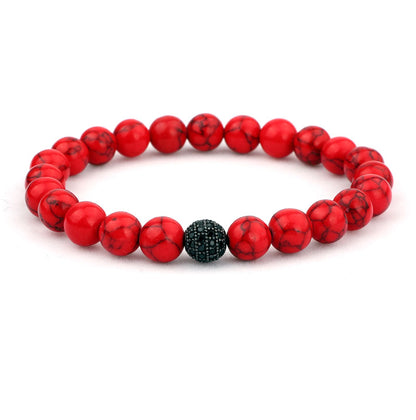 Pulsera set cuencas rojas y negras Hombre P11063