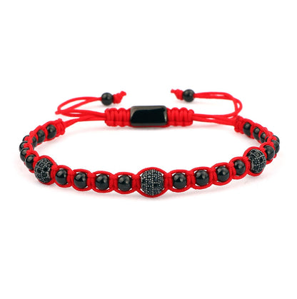 Pulsera set cuencas rojas y negras Hombre P11063