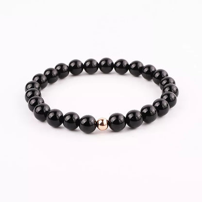 Pulsera Onix Negro y Rosa P8093