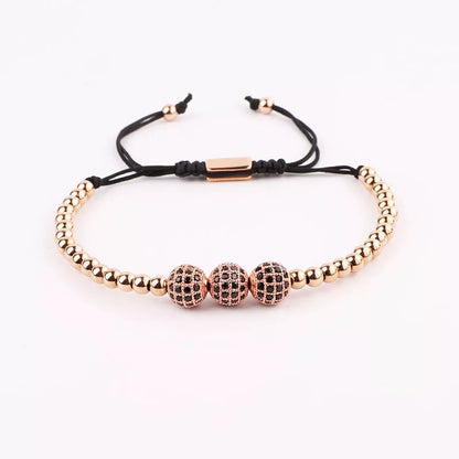 Pulsera Onix Negro y Rosa P8093