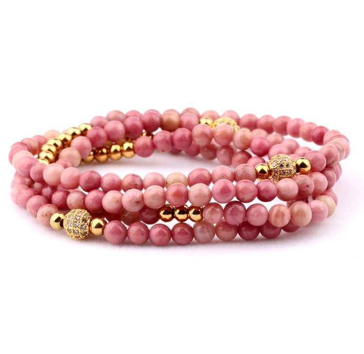 Pulsera enrollable jaspe rosa Mujer P9670